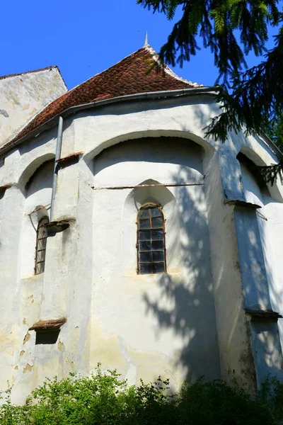 Opevněné Středověké Saské Evangelický Kostel Obci Somartin Martinsberg Mrtelsberg Sedmihradsko — Stock fotografie