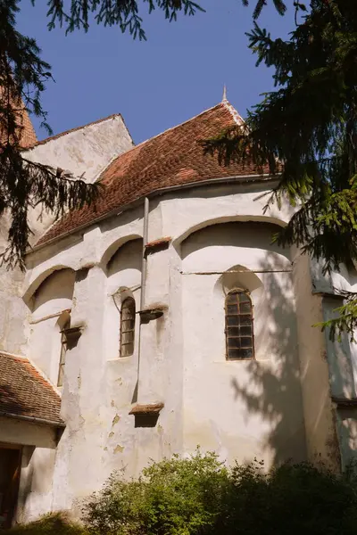 Igreja Evangélica Saxão Medieval Fortificada Aldeia Somartin Martinsberg Mrtelsberg Transilvânia — Fotografia de Stock