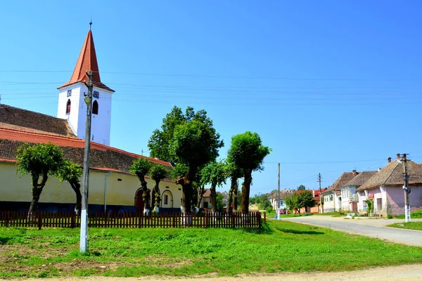 Igreja Saxão Medieval Fortificada Bruiu Braller Uma Comuna Condado Sibiu — Fotografia de Stock