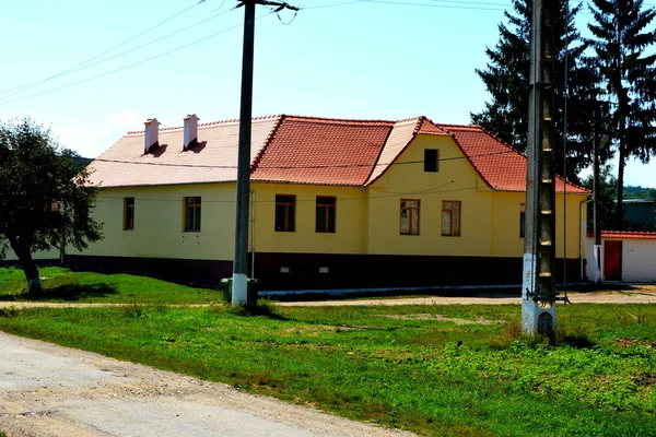 Typical Rural Landscape Peasant Houses Bruiu Braller Commune Sibiu County — Stock Photo, Image