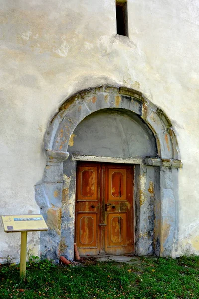 Igreja Evangélica Saxão Medieval Fortificada Aldeia Somartin Martinsberg Mrtelsberg Transilvânia — Fotografia de Stock