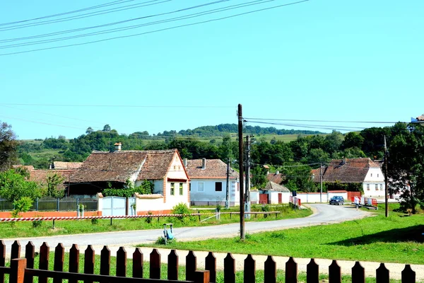 Typical Rural Landscape Peasant Houses Bruiu Braller Commune Sibiu County — Stock Photo, Image