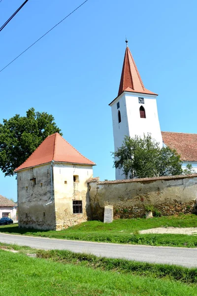 Igreja Saxão Medieval Fortificada Bruiu Braller Uma Comuna Condado Sibiu — Fotografia de Stock