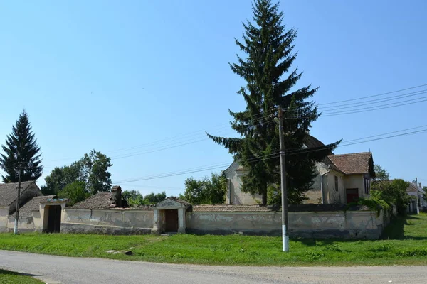 Tipikus Vidéki Táj Erdély Síkságán Romániában Zöld Táj Nyár Közepén — Stock Fotó