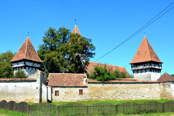 Iglesia Medieval Fortificada Saxon Cincsor Kleinschenk Condado Sibiu Transilvania Rumania —  Fotos de Stock