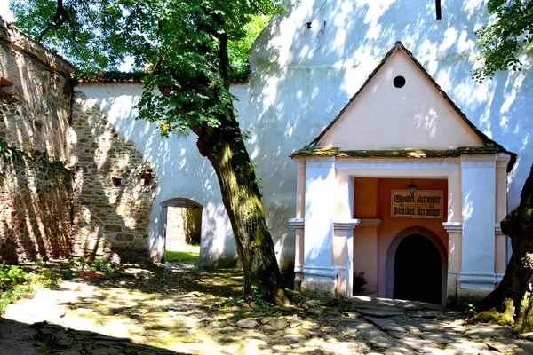 Igreja Saxão Medieval Fortificada Cincsor Kleinschenk Condado Sibiu Transilvânia Roménia — Fotografia de Stock