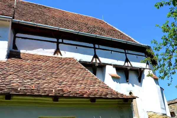 Versterkte Middeleeuwse Saksische Kerk Cincsor Kleinschenk Sibiu County Transsylvanië Roemenië — Stockfoto