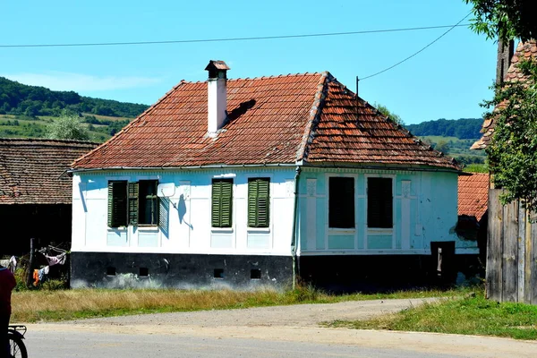 Paisaje Rural Típico Casas Campesinas Cincsor Kleinschenk Transilvania Rumania Asentamiento — Foto de Stock