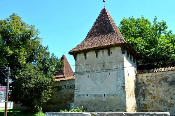 Igreja Saxão Medieval Fortificada Cincsor Kleinschenk Condado Sibiu Transilvânia Roménia — Fotografia de Stock