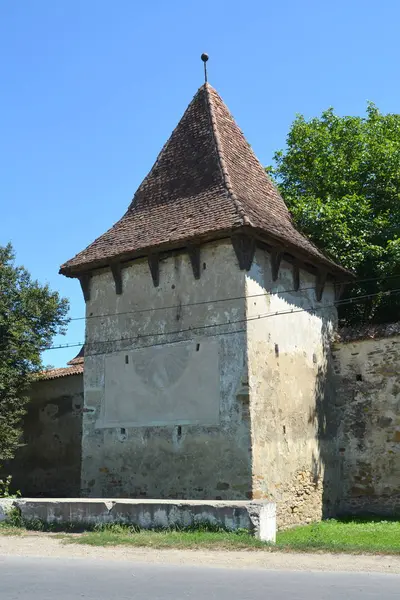 Igreja Saxão Medieval Fortificada Cincsor Kleinschenk Condado Sibiu Transilvânia Roménia — Fotografia de Stock