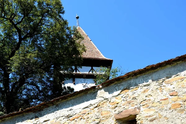 Igreja Saxão Medieval Fortificada Cincsor Kleinschenk Condado Sibiu Transilvânia Roménia — Fotografia de Stock