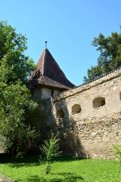Iglesia Medieval Fortificada Saxon Cincsor Kleinschenk Condado Sibiu Transilvania Rumania —  Fotos de Stock