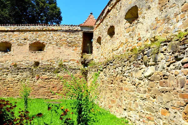 Igreja Saxão Medieval Fortificada Cincsor Kleinschenk Condado Sibiu Transilvânia Roménia — Fotografia de Stock