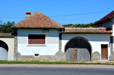 Tipik kırsal manzara ve köylü evlerde Cincsor-Kleinschenk, Transilvanya, Romanya. Yerleşim 12. yüzyılda ortasında Sakson kolonistler tarafından kuruldu