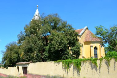 Tipik kırsal manzara ve köylü evlerde Jibert, Transilvanya, Romanya. Yerleşim 12. yüzyılda ortasında Sakson kolonistler tarafından kuruldu