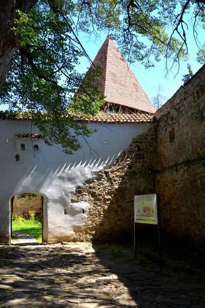 Iglesia Medieval Fortificada Saxon Cincsor Kleinschenk Condado Sibiu Transilvania Rumania — Foto de Stock