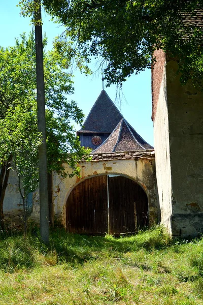 Befästa Medeltida Saxiska Kyrkan Villagerotbav Transsylvanien Rumänien Bosättningen Grundades Saxiska — Stockfoto
