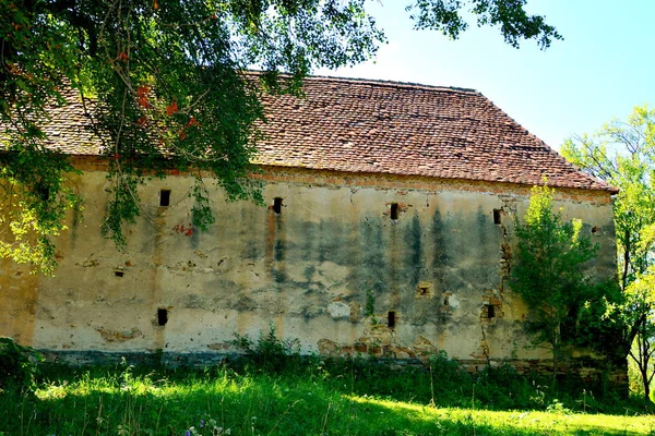 Müstahkem Ortaçağ Sakson Kilisede Villagerotbav Transilvanya Romanya Yerleşim Yüzyılda Ortasında — Stok fotoğraf