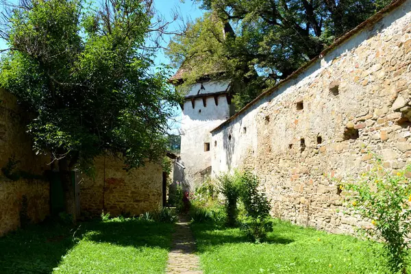 Οχυρωμένη Μεσαιωνική Εκκλησία Saxon Στο Cincsor Kleinschenk Κομητεία Σίμπιου Τρανσυλβανία — Φωτογραφία Αρχείου