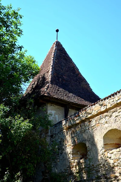 Igreja Saxão Medieval Fortificada Cincsor Kleinschenk Condado Sibiu Transilvânia Roménia — Fotografia de Stock