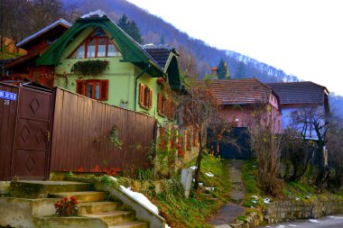 Tipik kentsel peyzaj şehrin Brasov, Transilvanya, Romanya, ülkenin merkezinde bulunan bir ilçedir. 300.000 nüfuslu.