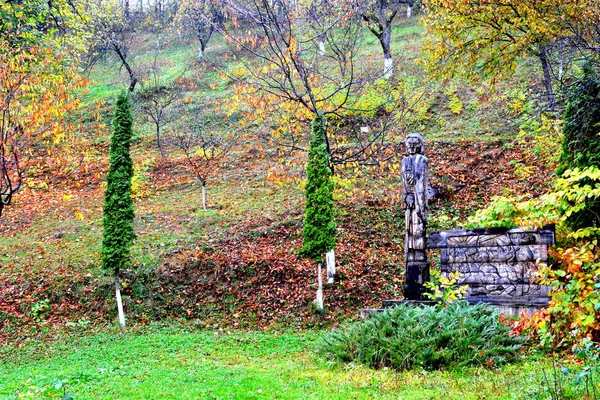 Autumn Color Saint Ana Rohia Monastery Typical Rural Landscape Forests — Stock Photo, Image