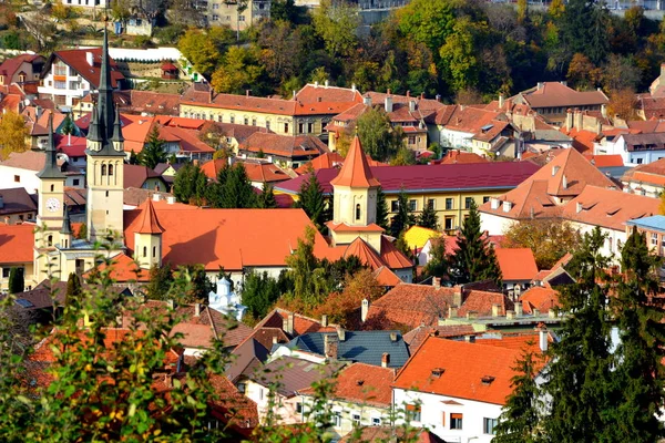 Colori Autunno Paesaggio Urbano Tipico Della Città Brasov Una Città — Foto Stock