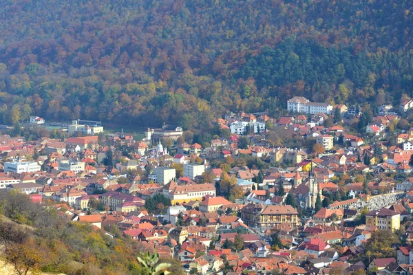 Herbstfarben Typische Stadtlandschaft Der Stadt Brasov Einer Stadt Transsilvanien Rumänien — Stockfoto