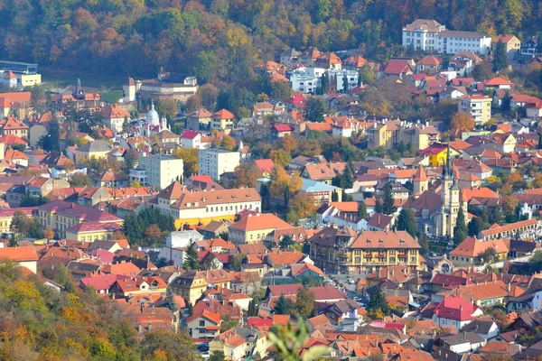 Herbstfarben Typische Stadtlandschaft Der Stadt Brasov Einer Stadt Transsilvanien Rumänien — Stockfoto