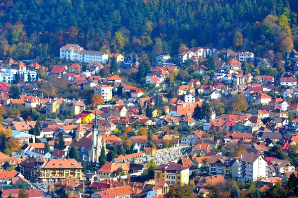 Colori Autunno Paesaggio Urbano Tipico Della Città Brasov Una Città — Foto Stock