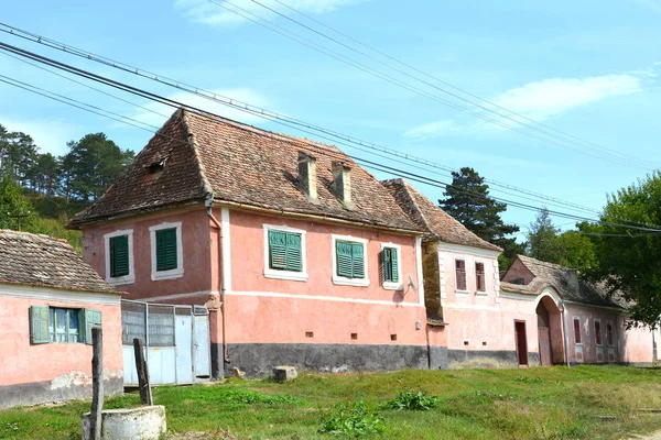 Типичный Сельский Пейзаж Крестьянские Дома Брадени Хендорфе Хегендорфе Трансильвании Румынии — стоковое фото