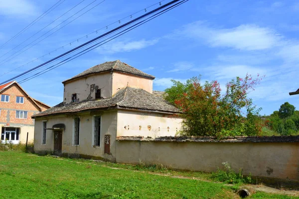 Paisaje Rural Típico Casas Campesinas Bradeni Henndorf Hegendorf Transilvania Rumania — Foto de Stock