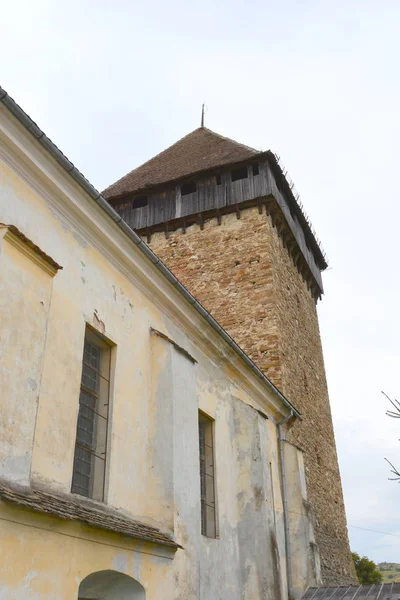 Byggt Medeltida Saxkyrka Byn Barcut Bekokten Brekolten Transsylvanien Rumänien — Stockfoto