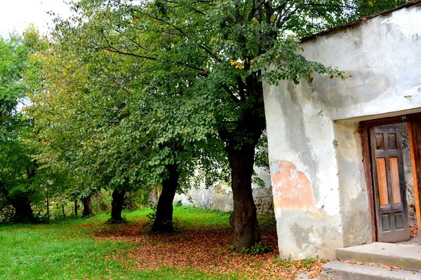 Erődített Középkori Szász Templom Barcut Faluban Bekokten Brekolten Erdély Románia — Stock Fotó