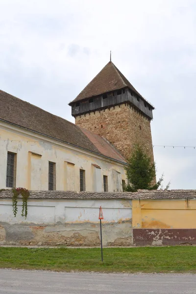 Versterkte Middeleeuwse Saksische Kerk Het Dorp Barcut Bekokten Brekolten Transsylvanië — Stockfoto