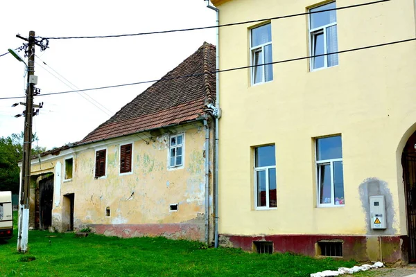 Typical Rural Landscape Peasant Houses Barcut Bekokten Brekolten Transylvania Romania — Stock Photo, Image