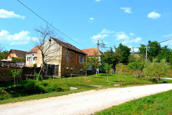 Tipiche Case Rurali Contadine Nel Villaggio Felmer Felmern Transilvania Romania — Foto Stock