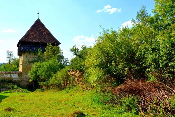 Harabeler Müstahkem Ortaçağ Sakson Evangelic Kilisesi Köyün Cobor Transilvanya Romanya — Stok fotoğraf