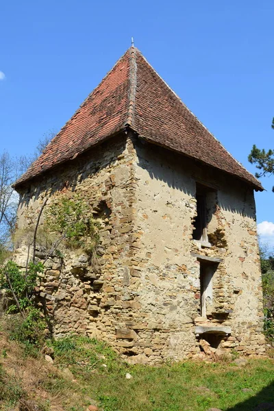 Ruinas Iglesia Evangélica Saxon Medieval Fortificada Pueblo Felmer Felmern Transilvania —  Fotos de Stock