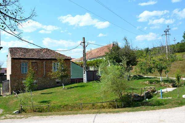 Tipiche Case Rurali Contadine Nel Villaggio Felmer Felmern Transilvania Romania — Foto Stock