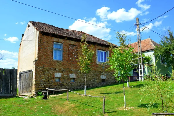 Paysage Rural Typique Maisons Paysannes Dans Village Felmer Felmern Transylvanie — Photo