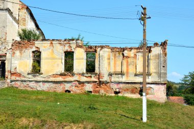 Harabeler. Müstahkem Ortaçağ Sakson evangelic Kilisesi de köyün Felmer, Felmern, Transilvanya, Romanya. Yerleşim 12. yüzyılda ortasında Sakson kolonistler tarafından kuruldu