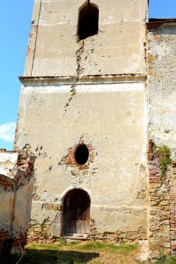 Harabeler. Müstahkem Ortaçağ Sakson evangelic Kilisesi de köyün Felmer, Felmern, Transilvanya, Romanya. Yerleşim 12. yüzyılda ortasında Sakson kolonistler tarafından kuruldu