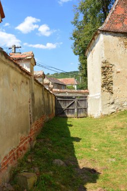 Harabeler. Müstahkem Ortaçağ Sakson evangelic Kilisesi de köyün Felmer, Felmern, Transilvanya, Romanya. Yerleşim 12. yüzyılda ortasında Sakson kolonistler tarafından kuruldu