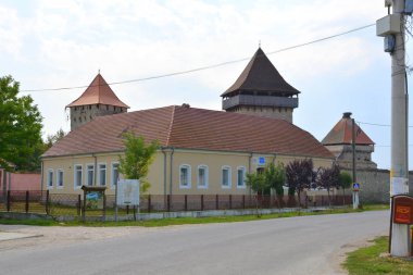 Tipik kırsal manzara ve köylü evlerde köyün Cata, Transilvanya, Romanya. Yerleşim 12. yüzyılda ortasında Sakson kolonistler tarafından kuruldu