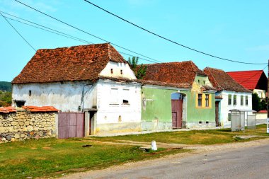 Tipik kırsal manzara ve köylü evlerde köyü Mercheasa, Transilvanya, Romanya. Yerleşim 12. yüzyılda ortasında Sakson kolonistler tarafından kuruldu