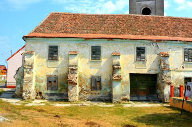 Tipik kırsal manzara ve köylü evlerde köyü Mercheasa, Transilvanya, Romanya. Yerleşim 12. yüzyılda ortasında Sakson kolonistler tarafından kuruldu