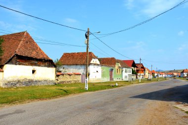 Tipik kırsal manzara ve köylü evlerde köyü Mercheasa, Transilvanya, Romanya. Yerleşim 12. yüzyılda ortasında Sakson kolonistler tarafından kuruldu
