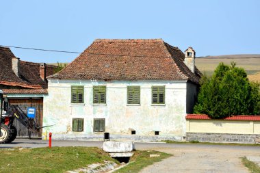 Tipik kırsal manzara ve köylü evlerde köyü Mercheasa, Transilvanya, Romanya. Yerleşim 12. yüzyılda ortasında Sakson kolonistler tarafından kuruldu