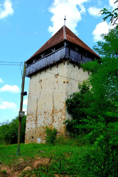 Ruins Fortified Medieval Saxon Evangelic Church Village Cobor Transylvania Romania — Stock Photo, Image